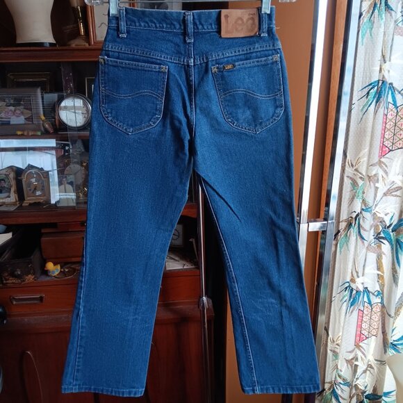 Vintage Mens Lee Bootcut Jeans 26x28 Fit 1980's Straight Raw Perfect Fade Denim - Picture 1 of 8